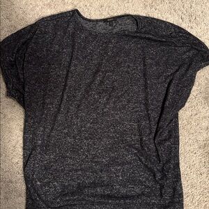Quince Black Marl Short Sleeve Lounge Tee size L